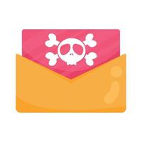 enveloppe email avec tête de mort vecteur