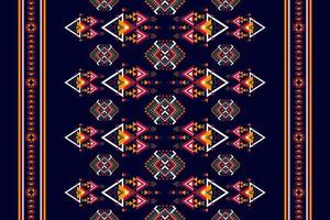 conception de modèle ethnique sans couture ikat. tapis en tissu aztèque boho mandalas décor textile papier peint. motif indigène tribal fleur broderie traditionnelle vecteur illustré fond