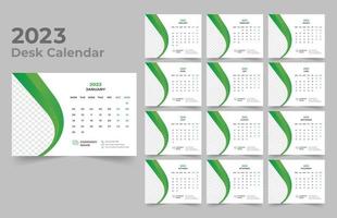 conception de modèle de calendrier de bureau 2023 vecteur