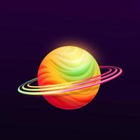 planète galaxie ronde avec icône gui anneaux de couleur vecteur
