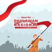 conception de bannière nationale hari pahlawan vecteur