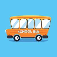vecteur d'autobus scolaire autobus scolaire jaune américain. vue de côté. dessin animé drôle. retour à l'école