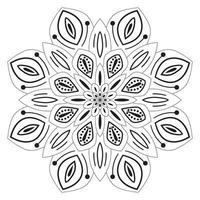 joli mandala. fleur doodle ronde ornementale isolée sur fond blanc. ornement décoratif géométrique dans un style oriental ethnique. vecteur