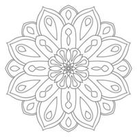 joli mandala. fleur doodle ronde ornementale isolée sur fond blanc. ornement décoratif géométrique dans un style oriental ethnique. vecteur