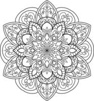 contour mandala en noir et blanc pro vactor vecteur