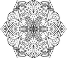 contour mandala en noir et blanc pro vactor vecteur