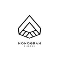 art graphique monogramme flèche lettre un logo pour entreprise vecteur