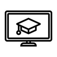 icône de chapeau de graduation - apprentissage en ligne vecteur