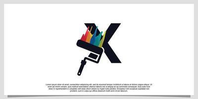 création de logo lettre initiale x pour entreprise avec couleur de peinture vecteur