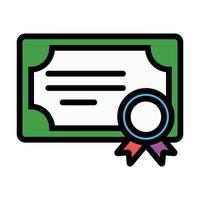 icône de certificat - apprentissage en ligne vecteur