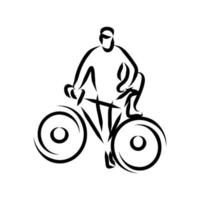 dessin au trait du cyclisme vecteur