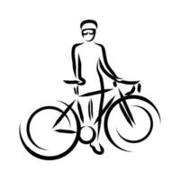 dessin au trait du cyclisme vecteur