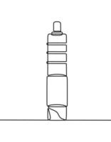 dessin au trait continu de cigarette vecteur