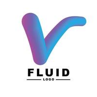 créativité de couleur fluide. conception d'affiches de communication visuelle. lettre v logo vecteur