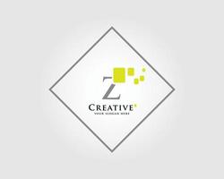 la conception du logo de la lettre z avec une combinaison de carrés verts convient à la marque de votre entreprise. vecteur