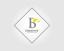 la conception du logo de la lettre b avec une combinaison de carrés verts convient à la marque de votre entreprise. vecteur