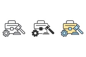 icônes de droit des affaires symbole éléments vectoriels pour le web infographique vecteur