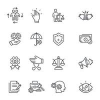 ensemble d'icônes d'éthique des affaires. éléments de vecteur de symbole de pack d'éthique des affaires pour le web infographique