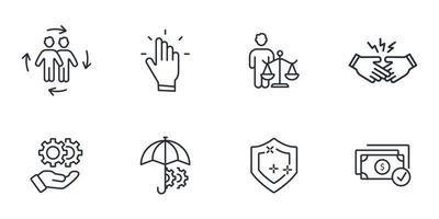 ensemble d'icônes d'éthique des affaires. éléments de vecteur de symbole de pack d'éthique des affaires pour le web infographique
