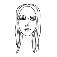 croquis du visage des filles en illustration vectorielle de style minimaliste vecteur