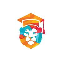 création de logo vectoriel étudiant lion. concept de logo de l'académie du lion.