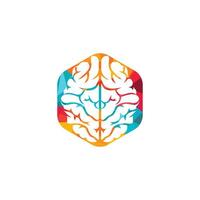 création de logo de cerveau créatif. pense idée concept.brainstorm power icône logotype cerveau pensant. vecteur