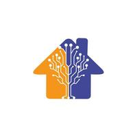 création de logo vectoriel maison numérique. icône de la maison intelligente.