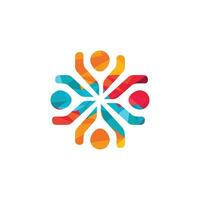logo abstrait de la communauté. logo de gens heureux. symbole de travail d'équipe. concept de logo social. vecteur