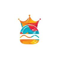 création de logo vectoriel Burger King. burger avec concept de logo icône couronne.