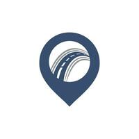 conception de logo de localisation de route de broche. concept de conception de logo d'application de transport. vecteur