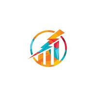 logo de finance d'entreprise avec concept d'orage. vecteur