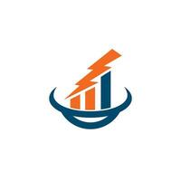 logo de finance d'entreprise avec concept d'orage. vecteur