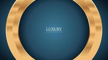 cercle abstrait or bleu profond vecteur de fond de luxe moderne