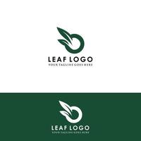 feuille verte eco organik logo desain template vektor vecteur