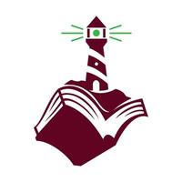 illustration de logo vectoriel phare et livre