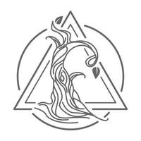symbole d'icône de logo vectoriel de géométrie d'arbre avec style d'art en ligne