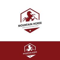 inspiration de modèle de conception de logo de montagne de cheval, illustration vectorielle. vecteur