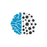 modèle de conception de logo de technologie cérébrale. concept de logo de cerveau de circuit. vecteur