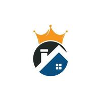 création de logo vectoriel home king. concept créatif de conception de logo vectoriel maison et couronne.