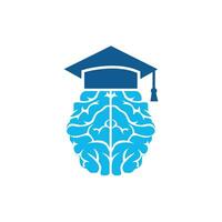 conception d'icônes de cerveau et de graduation cap. création de logos éducatifs et institutionnels. vecteur