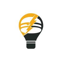 création de logo vectoriel flash burger. burger avec logo icône orage et ampoule.