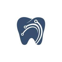 création de logo vectoriel de technologie dentaire. modèle de logo de réparation dentaire.