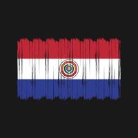 vecteur de brosse de drapeau du paraguay. conception de vecteur de brosse drapeau national