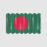 vecteur de brosse drapeau bangladesh. conception de vecteur de brosse drapeau national