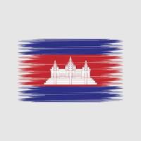 pinceau drapeau cambodge. drapeau national vecteur