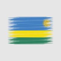 pinceau drapeau rwandais. drapeau national vecteur