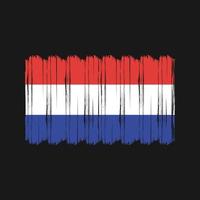 vecteur de brosse drapeau néerlandais. conception de vecteur de brosse drapeau national