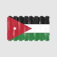 vecteur de brosse de drapeau de la jordanie. conception de vecteur de brosse drapeau national