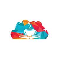 livre de café avec création de logo vectoriel en forme de nuage. logo emblématique de la librairie de thé.