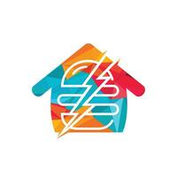 création de logo vectoriel flash burger. burger avec orage et logo icône maison.